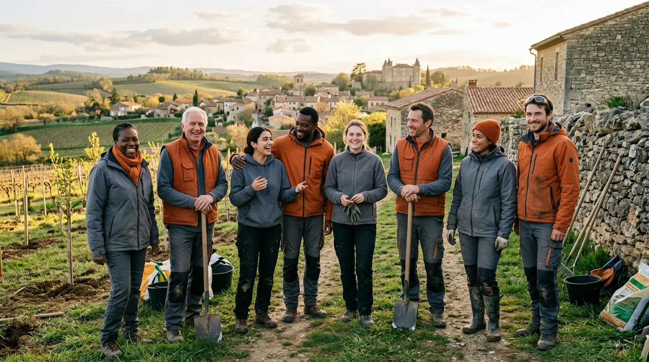 Groupe de participants lors d'une sortie d'observation sur les sentiers du causse